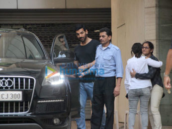 John Abraham snapped outside a friend's place
