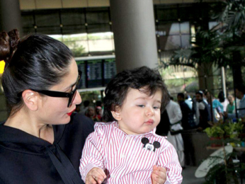 Kareena Kapoor Khan and her son Taimur Ali Khan snapped returning from London