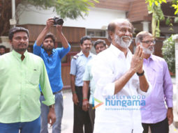 Megastar Rajinikanth meets his fans outside his house for New Year