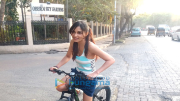 Pooja Chopra spotted riding a bicycle in Lokhandwala
