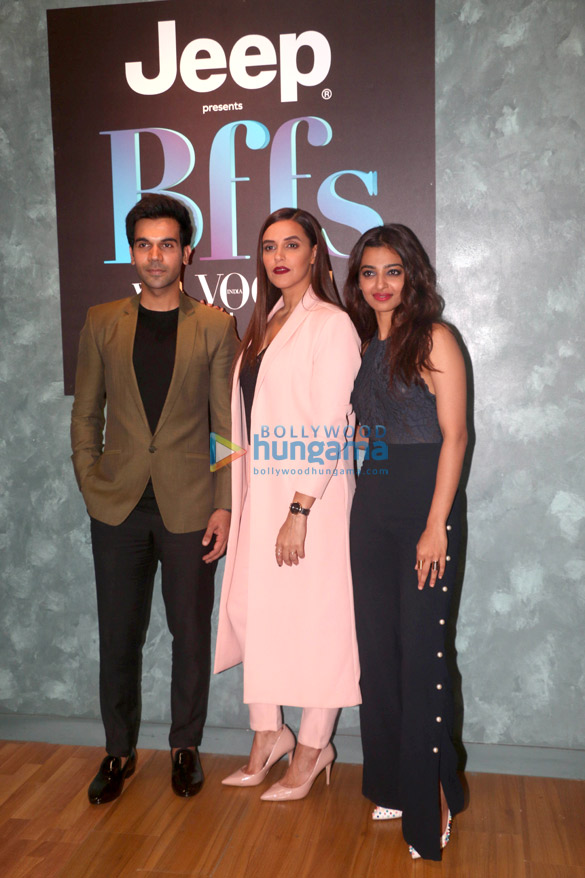 Rajkummar Rao, Radhika Apte, Neha Dhupia snapped on Vogue BFFs set Rajkummar Rao, Radhika Apte, Neha Dhupia snapped on Vogue BFFs set