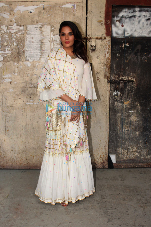 richa chadda aditi rao hydari and rahul bhatt snapped during the poster photo shoot for daasdev at filmistan 3