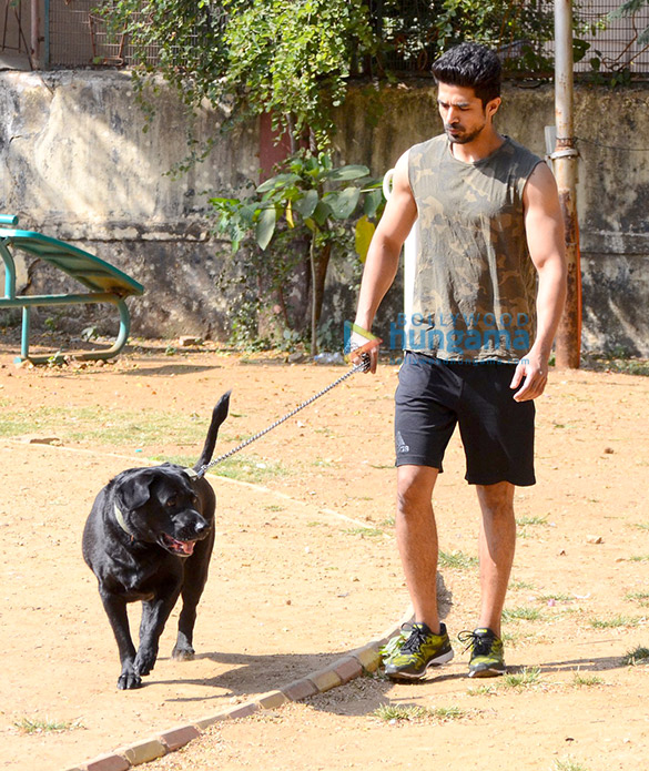 Saqib Saleem spotted in Bandra with his dog