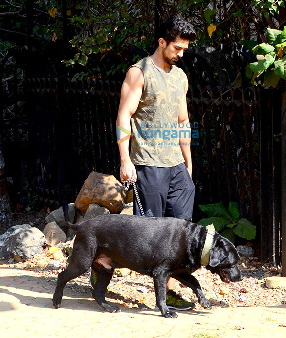 saqib saleem spotted in bandra with his dog 3