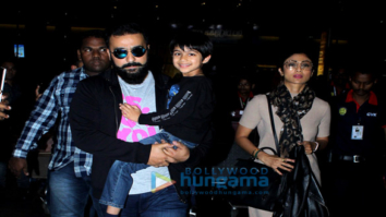 Shilpa Shetty and family snapped at the airport