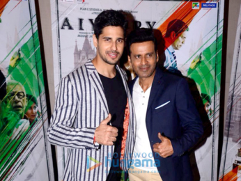 Sidharth Malhotra and Manoj Bajpayee snapped promoting their film Aiyaary