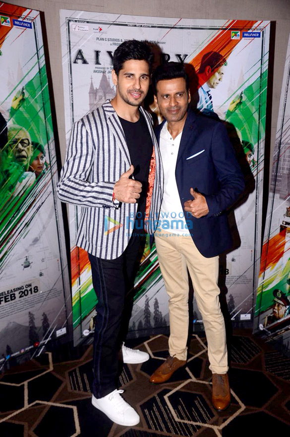sidharth malhotra and manoj bajpayee snapped promoting their film aiyaary 6