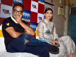 Sonam Kapoor and R. Balki snapped promoting their film Pad Man