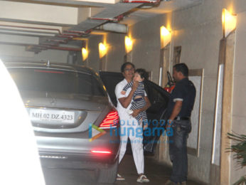 Taimur Ali Khan spotted at Karishma Kapoor house in Bandra