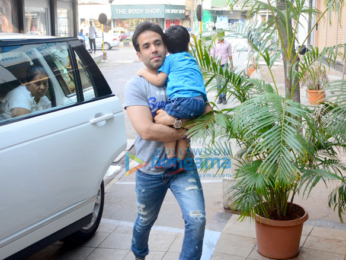 Tusshar Kapoor snapped with his son Laksshya Kapoor in Mumbai