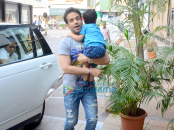 Tusshar Kapoor snapped with his son Laksshya Kapoor in Mumbai
