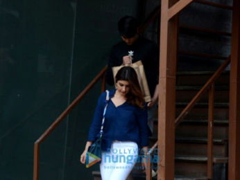 Twinkle Khanna snapped along with son Aarav in Juhu
