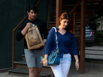 Twinkle Khanna snapped along with son Aarav in Juhu