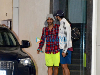 Varun Dhawan and Dino Morea snapped outside the gym