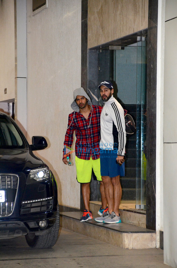 Varun Dhawan and Dino Morea snapped outside the gym Varun Dhawan and Dino Morea snapped outside the gym