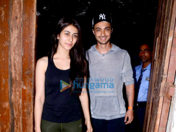 Aayush Sharma snapped with Warina Hussain