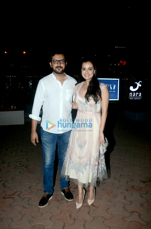 dia mirza snapped with sahil sangha post dinner at bkc 2