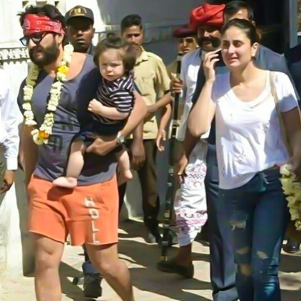 Saif Ali Khan and Kareena Kapoor Khan take Taimur Ali Khan on jeep ride in Rajasthan; Saif plays cricket while Taimur and Kareena watch