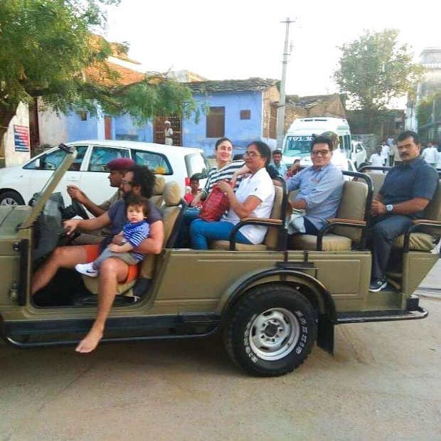 Saif Ali Khan and Kareena Kapoor Khan take Taimur Ali Khan on jeep ride in Rajasthan; Saif plays cricket while Taimur and Kareena watch