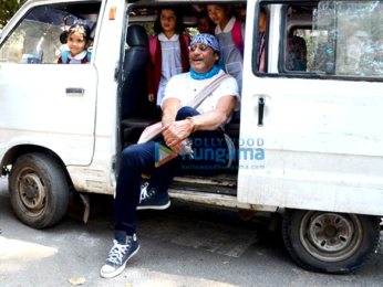 Jackie Shroff poses with school children in Bandra