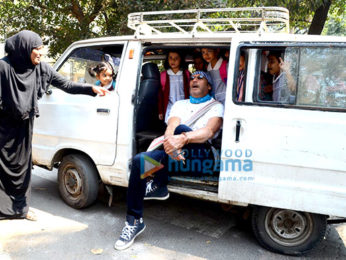 Jackie Shroff poses with school children in Bandra