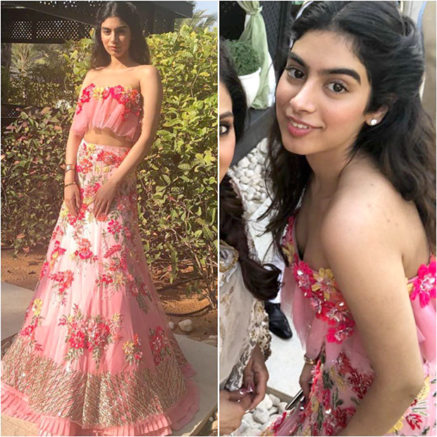 Khushi Kapoor in a Manish Malhotra ensemble at the pre-wedding festivities of Mohit Marwah Antara Motiwala