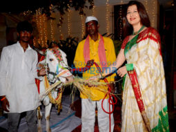 Mandana Karimi and Sangeeta Bijlani spotted at Mahashivaratri puja in Bandra