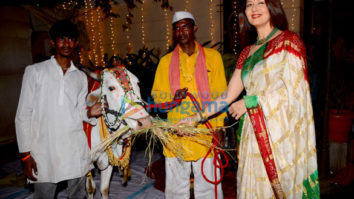 Mandana Karimi and Sangeeta Bijlani spotted at Mahashivaratri puja in Bandra