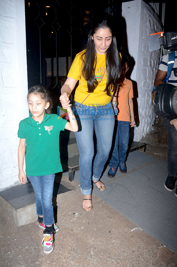 Manyata Dutt snapped with her kids a The Korner House Manyata Dutt snapped with her kids a The Korner House
