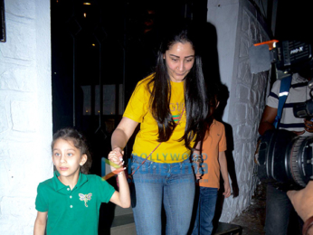 Manyata Dutt snapped with kids at The Korner House in Bandra