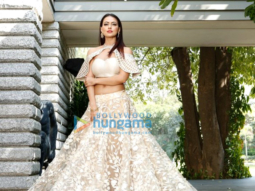 Sana Khan snapped doing a shoot for designer Reynu Tandon