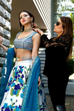 Sana Khan snapped doing a shoot for designer Reynu Tandon