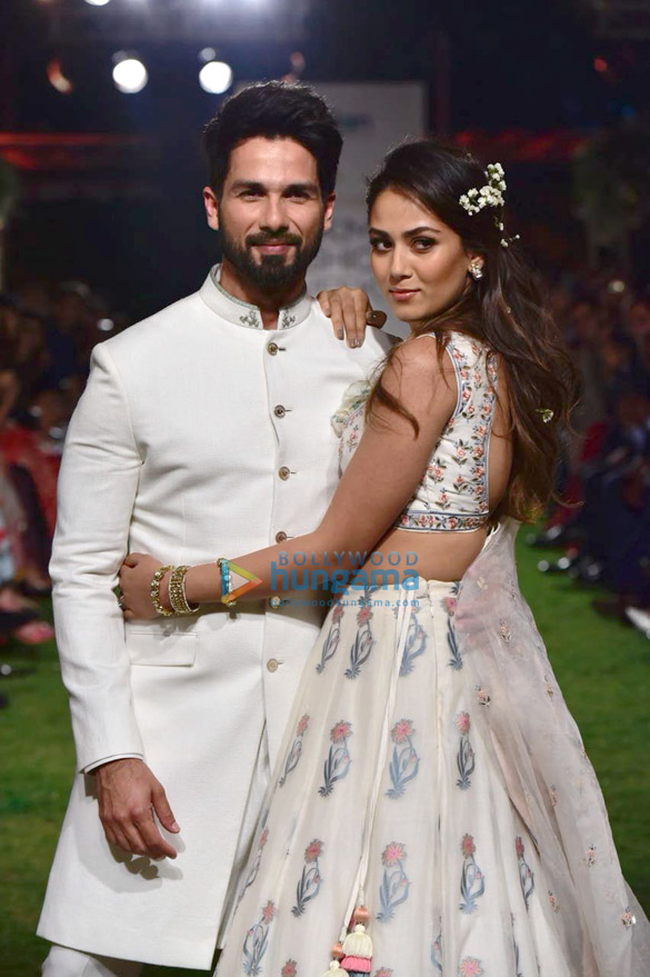 Shahid Kapoor and Mira Rajput walk the ramp for Anita Dongre’s show at the Lakme Fashion Week 2018 Shahid Kapoor and Mira Rajput walk the ramp for Anita Dongre’s show at the Lakme Fashion Week 2018