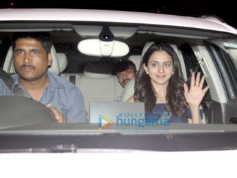 Sidharth Malhotra, Rakul Preet Singh, Bhushan Kumar and others attend the special screening of Aiyaary at YRF