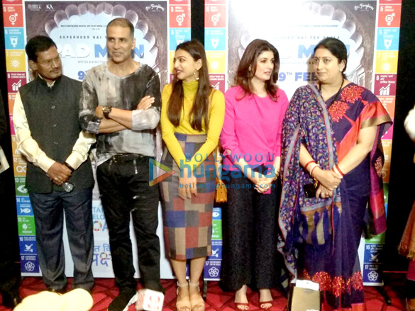 Smriti Irani snapped at Akshay Kumar’s special screening of Pad Man for the I&B Ministry