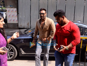 Ajay Devgn snapped promoting his film Raid