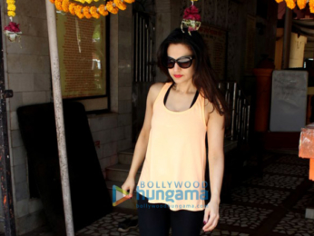 Ameesha Patel snapped whilst seeking blessings at a temple in Juhu
