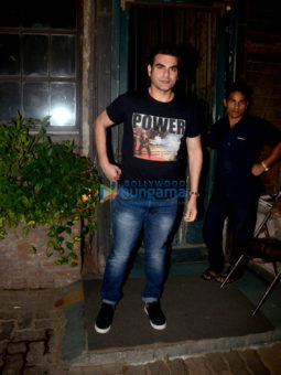 Arbaaz Khan snapped with his son post dinner at Pali Cafe in Bandra