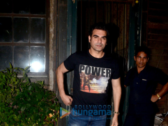 Arbaaz Khan snapped with his son post dinner at Pali Cafe in Bandra