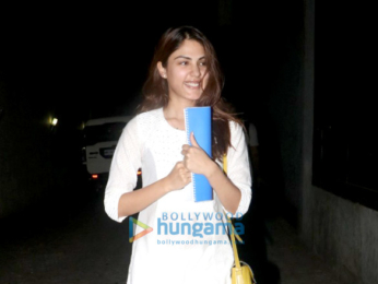 Rhea Chakraborty snapped outside the Bhatts office in Khar