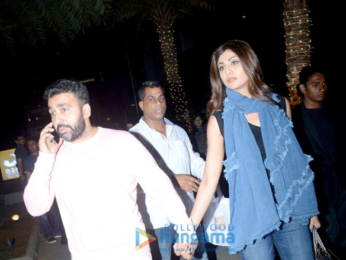 Shilpa Shetty with husband Raj Kundra snapped at Yauatcha in Bandra