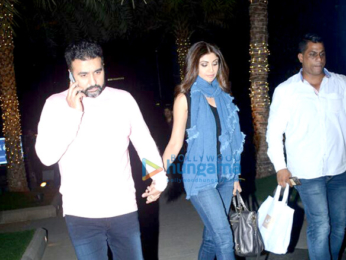 Shilpa Shetty with husband Raj Kundra snapped at Yauatcha in Bandra