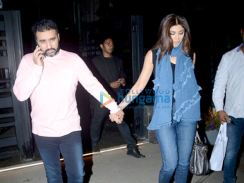 Shilpa Shetty with husband Raj Kundra snapped at Yauatcha in Bandra