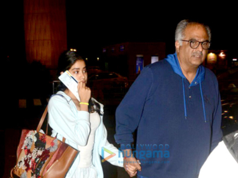 Shraddha Kapoor, Janvhi Kapoor and Boney Kapoor snapped at the airport