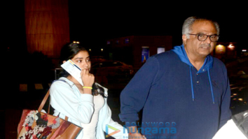 Shraddha Kapoor, Janvhi Kapoor and Boney Kapoor snapped at the airport
