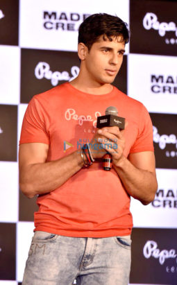 Sidharth Malhotra snapped at the launch of new collection of Pepe Jeans