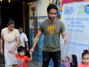 Tusshar Kapoor snapped with son Laksshya Kapoor in Mumbai