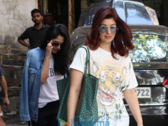 Twinkle Khanna snapped with her sister Rinke Khanna at Kromakay salon in Juhu