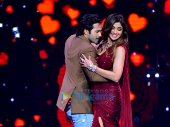 Varun Dhawan snapped on the sets of the show Super Dancer 2
