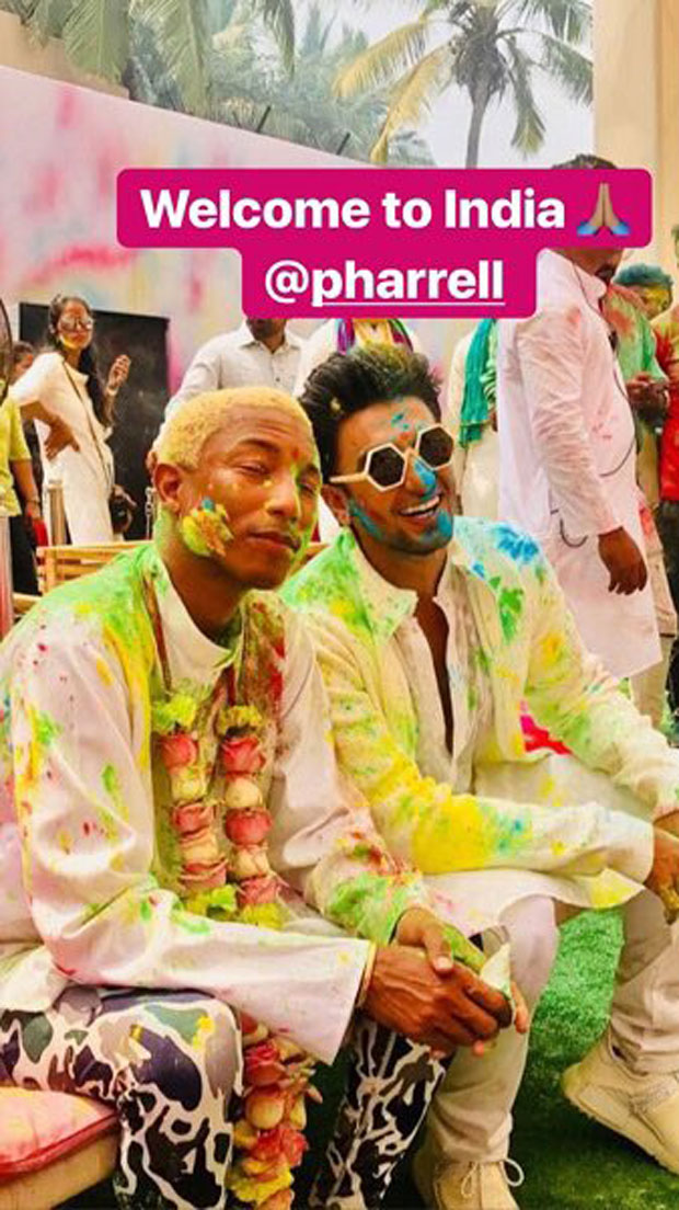 WATCH: Hollywood musician Pharrell Williams joins Ranveer Singh for Holi celebrations WATCH: Hollywood musician Pharrell Williams joins Ranveer Singh for Holi celebrations